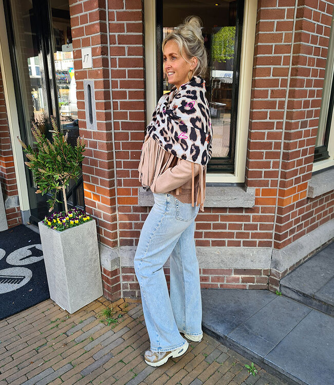 Dunne Zachte Shawl Leo Gekleurde Hartjes