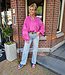 Oversized Dunne Linnenlook Blouse Fuchsia