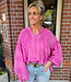 Oversized Dunne Linnenlook Blouse Fuchsia