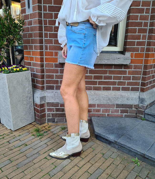 Azzurro Stretch Denim Short Blue