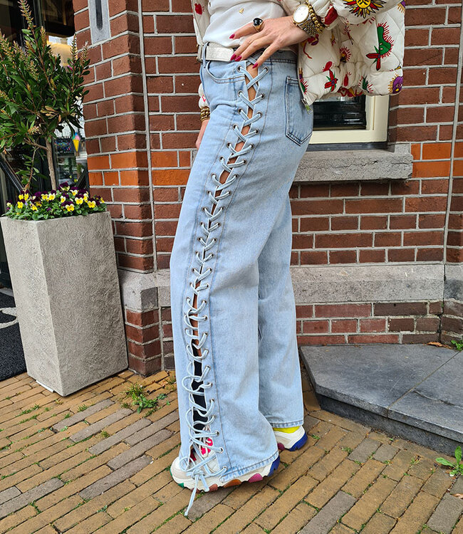 Jeans met Gevlochten Details