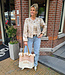 Shopper Franje Summer Vibes Crème/Bruin