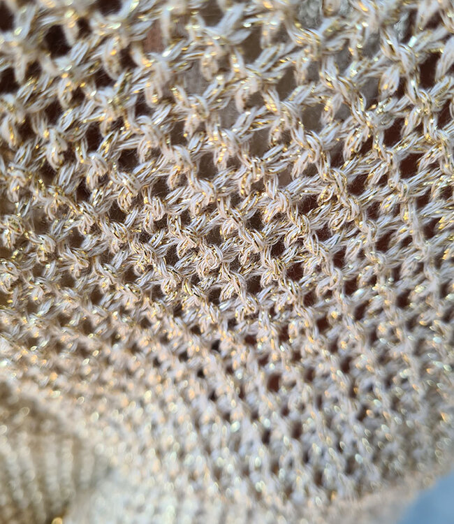 Oversized Gehaakte Shimmer Tuniek Vhals Gold