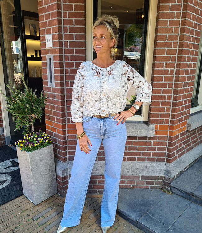 Gehaakt Vestje Offwhite