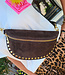 Crossbody Suede met Studs Donkerbruin