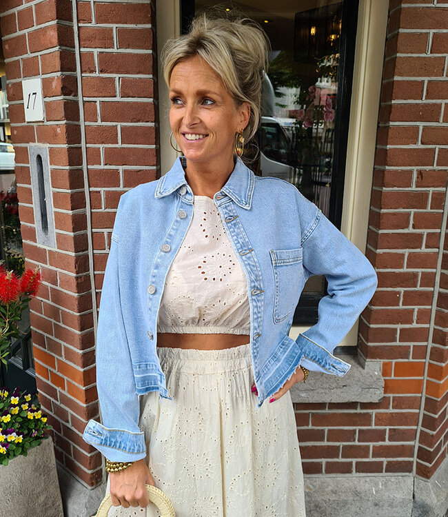 Queen Heart Spijkerjack Short