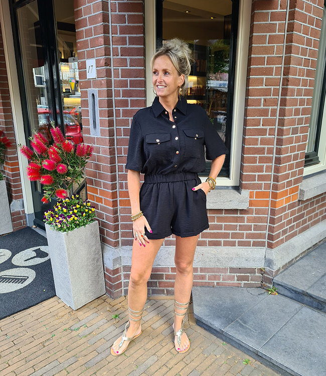Azzurro Jumpsuit Short Zwart