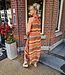 Halter Plissé Jurk Multi Oranje