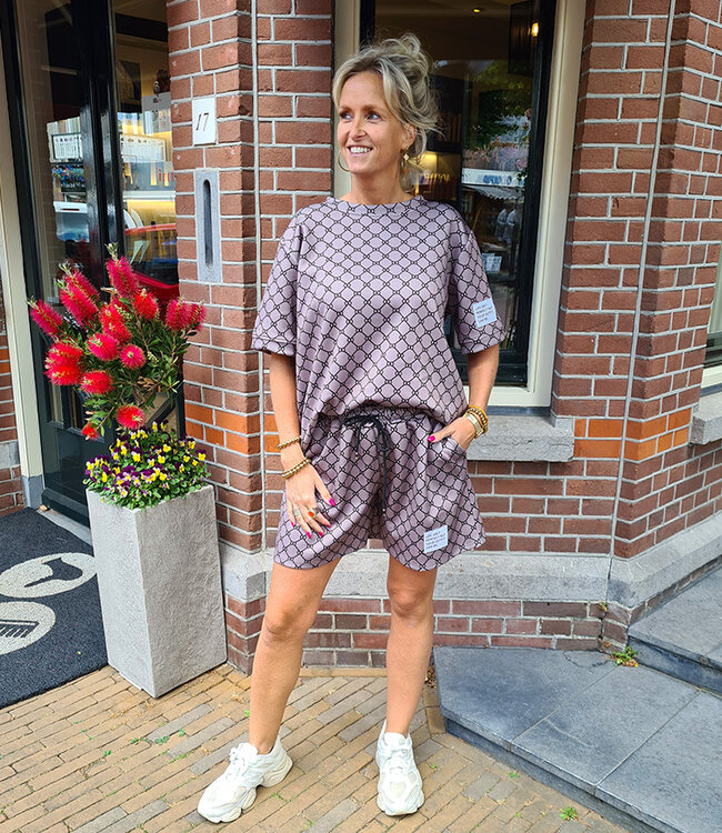 2-delige Comfyset Motief Taupe