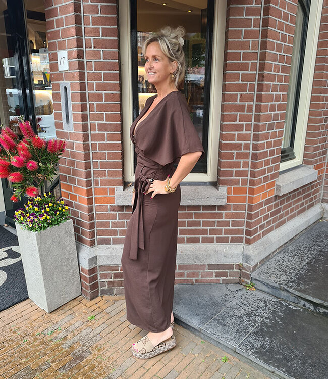 Ambika Short Top Vhals Donkerbruin