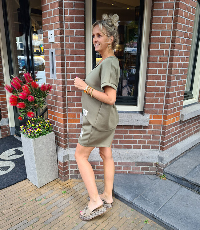 2-delige Comfyset Vhals Embleem Short Army Groen