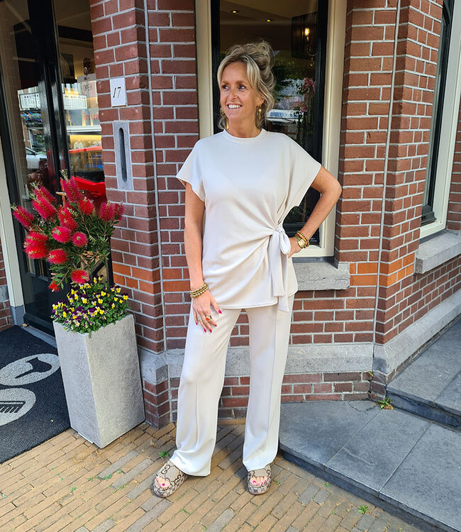 2-delige Comfyset met Knoopdetail Beige