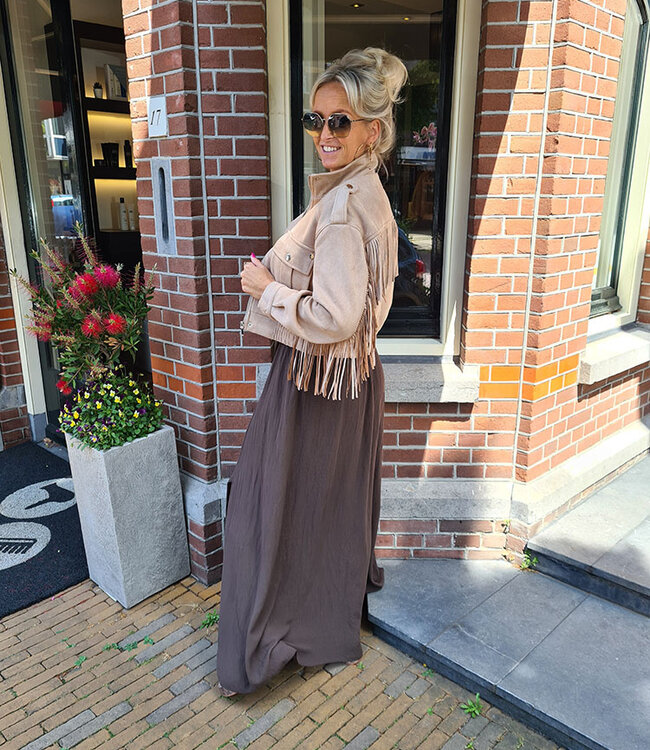 Ambika Suedelook Jacket Franje Taupe
