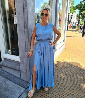 Ambika 2-Delige Denimset met STRASS Top & Rok