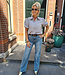 Ambika Streep Blouse Pofmouw Strass Bruin