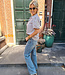 Ambika Streep Blouse Pofmouw Strass Bruin