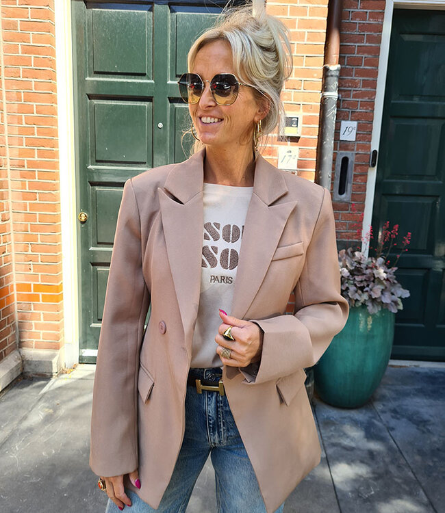 Ambika Oversized Blazer Getailleerd Taupe