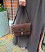 Handtas Suede Donkerbruin