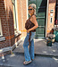 Halter Ruffle Top Donkerbruin