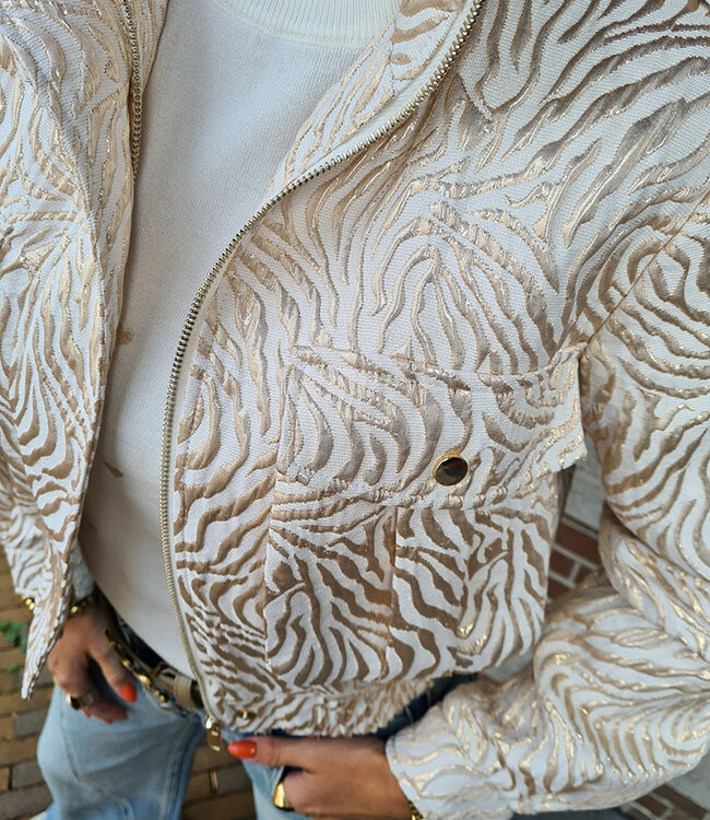 Silky Jacket Zebra Beige/gold