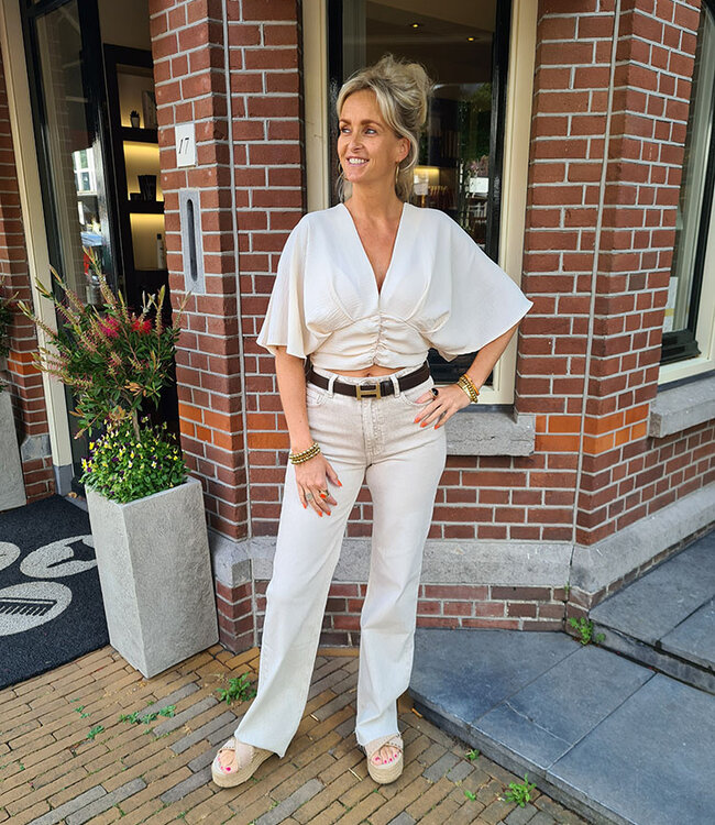 Ambika Short Top Vhals Beige