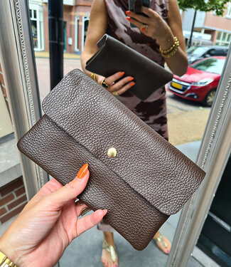 Clutch Tasje Donkerbruin