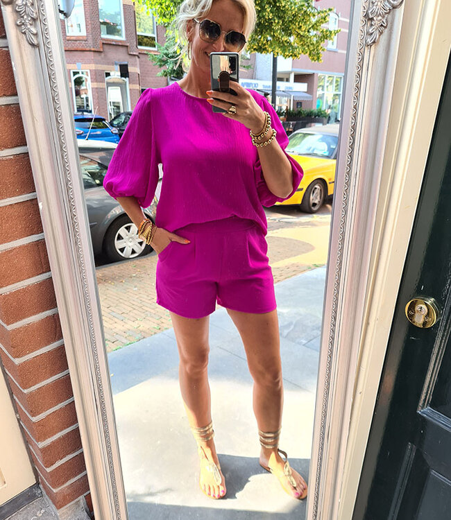 Azzurro Short Effen Magenta