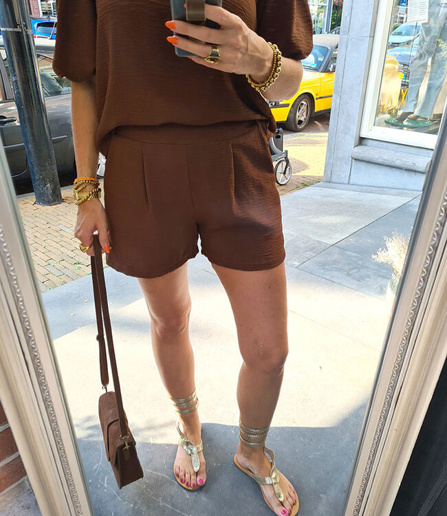 Azzurro Short Effen Bruin