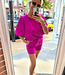 Azzurro Pofmouw Blouse Effen Magenta