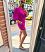 Azzurro Pofmouw Blouse Effen Magenta