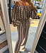 2-Delige Wafelset Offshoulder Aztec Bruintinten