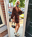 Ambika Overslag Linnenlook Dress Donkerbruin