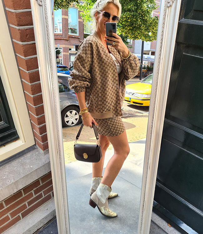 Azzurro Bomber Motief Bruin