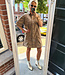 Azzurro Oversized Dress Motief Bruin