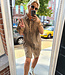 Azzurro Oversized Dress Motief Bruin