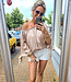 Offshoulder Blouse Shimmer Gold met Strikjes
