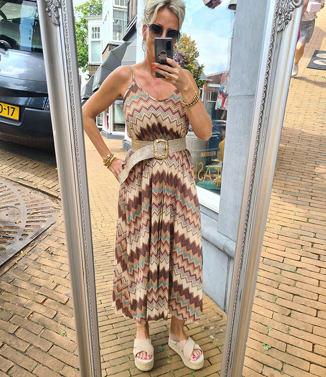 Riem Elastiek Goud met Gesp