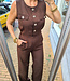 Jumpsuit Gouden Knopen Donkerbruin