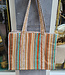 Boho Knit Shopper Beige/Turquoise