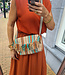 Boho Knit Bag Beige/Turquoise
