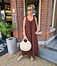 Azzurro Oversized Dress met Strikjes Donkerbruin