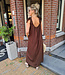 Azzurro Oversized Dress met Strikjes Donkerbruin