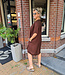 Azzurro Basic Oversized Vhals Dress Donkerbruin