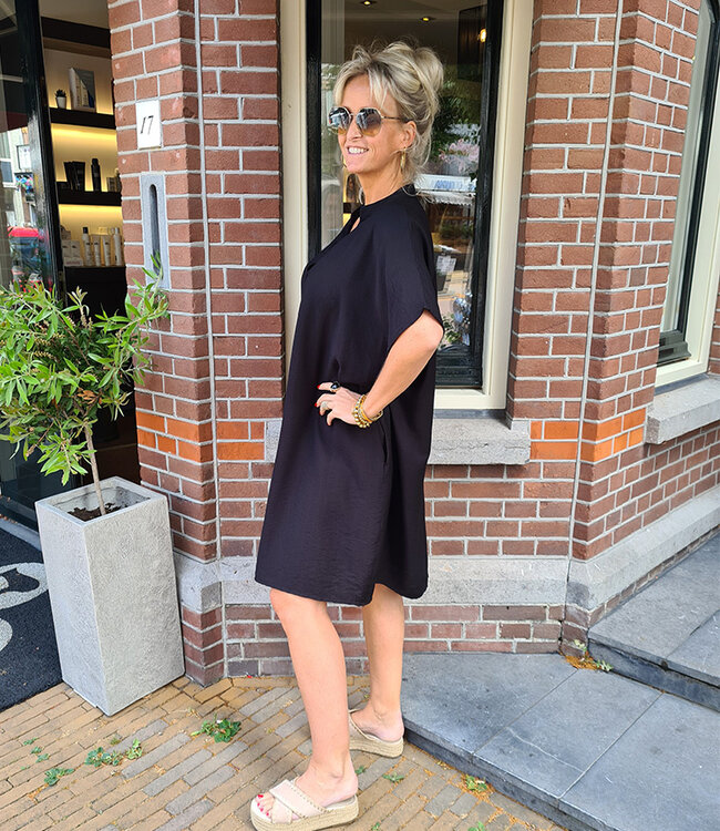 Azzurro Basic Oversized Vhals Dress Zwart