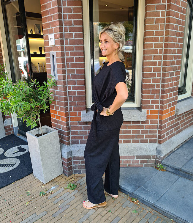 2-Delige Wafelset Knoopdetail Zwart