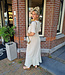 Lange Jurk wafelstof Ruffle Beige