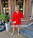 Overslag Jumpsuit Short Rood