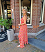 Azzurro Spaghettiband Dress Oranje/Fuchsia