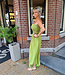 Azzurro Strapless Gesmokt Jurk Pistache