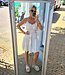 Spaghettiband Short Dress Beige